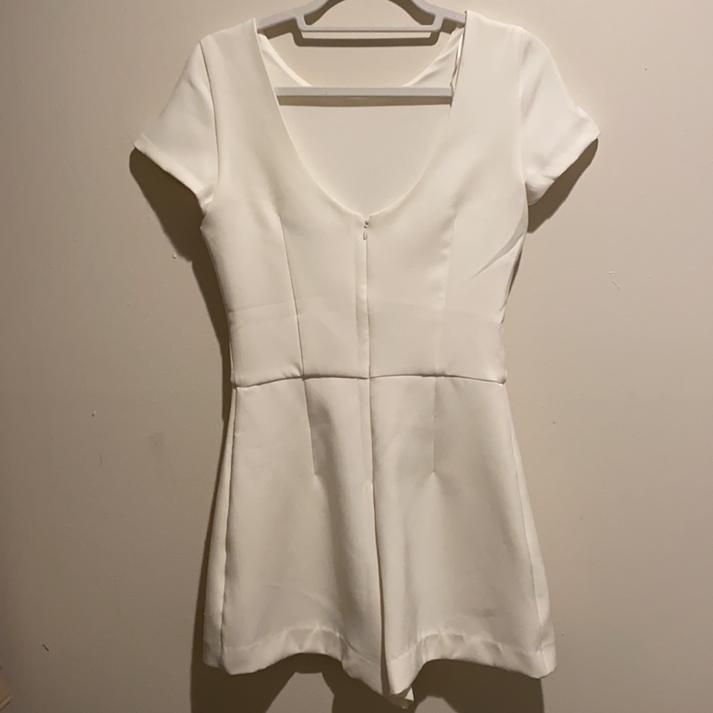 Zara Trafaluc collection size small white romper shirt sleeve - Picture 3 of 4